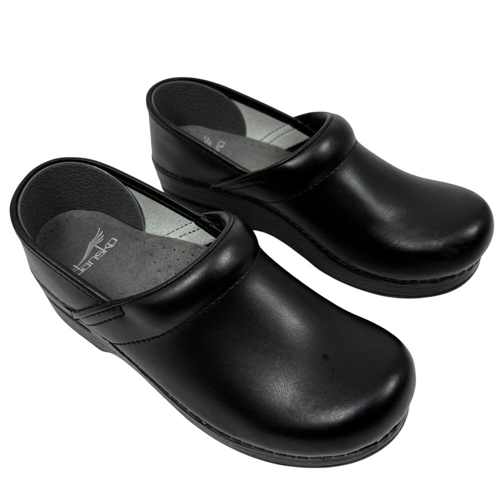 Dansko Professional Clogs 37 / 6.5 - 7 Cabrio Black Leather Slip On Shoes Nurse